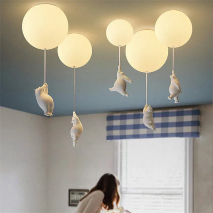 LED Ceiling Light Warm Cartoon Bear Design Kids Bedroom Ceiling Lamp Fall 2025 Cozy Nightlight Decor