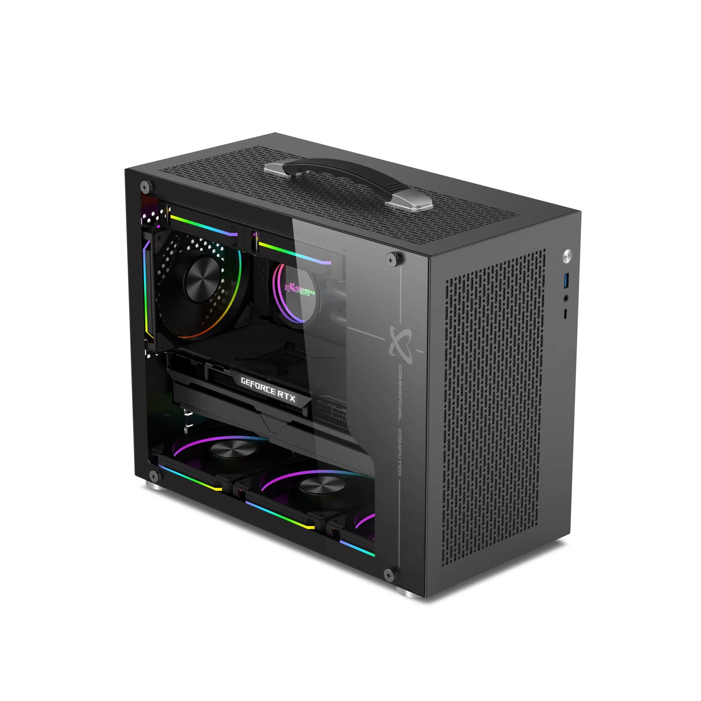 Mini ITX PC Case Transparent Side 240mm Water Cooling