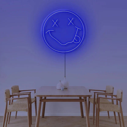 LED Neon Sign 35cm USB Powered Smile Face Wall Hanging Night Light Bedroom Decor Fall 2025 Gift