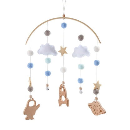 Baby Mobile Wooden Crib Hanging Toy Newborn Nursery Fall 2025 Soothing Music Developmental Gift