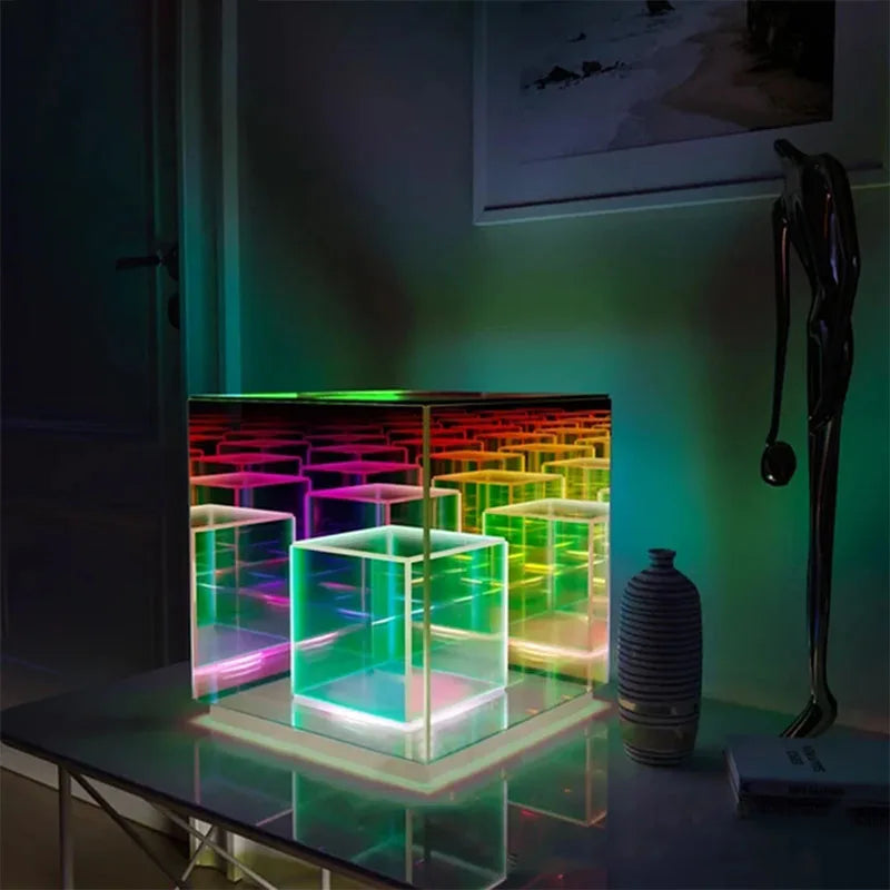 LED Night Light USB Dimmable Pyramid Lamp Ambient Bedroom Decor Fall 2025 Mood Lighting Gift