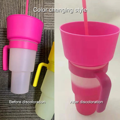 Snack Cup 2 In 1 Snack Bowl Tumbler Splash Proof Leakproof Popcorn Stadium Cup Movie Night Fall 2025