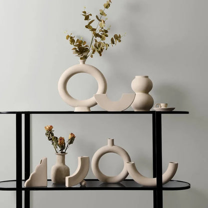Ceramic Vase Embryo Sculptural Tabletop Vase Nordic Minimalist Home Decor Fall 2025 Ideal For Dry Flower Display