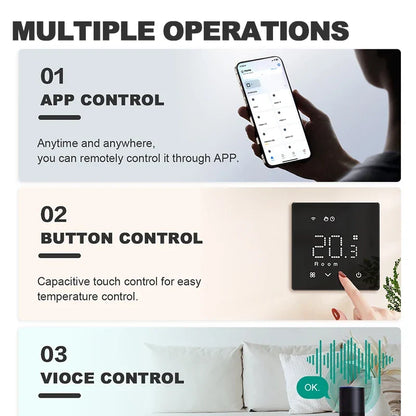 Smart Gas Boiler Thermostat WiFi Enabled Daily Programmable Voice Assistant Compatible Fall 2025 Energy Saver