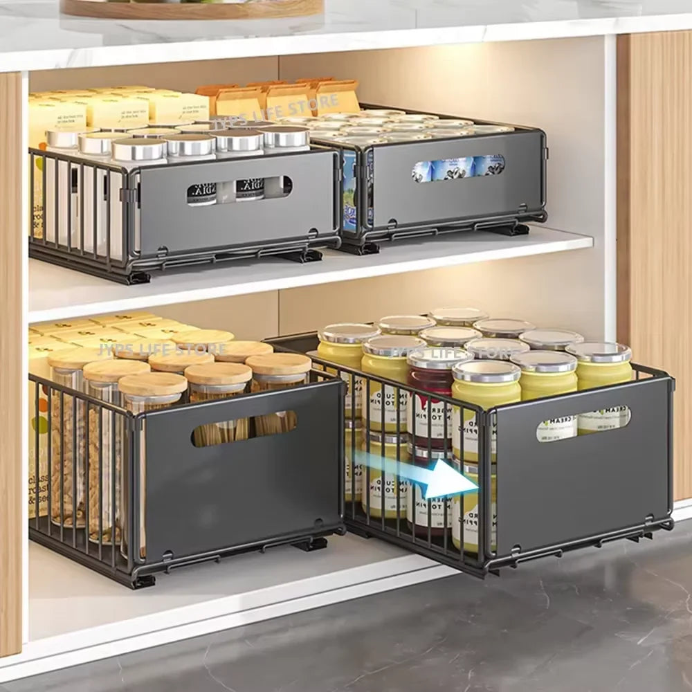 Pull Out Cabinet Organizer Slide Drawer Kitchen Rack