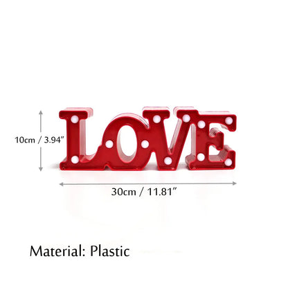 Romantic Love LED Lamp - Battery-Operated Night Light, Perfect Valentine's Day Gift for Weddings, Parties, and Home Decor