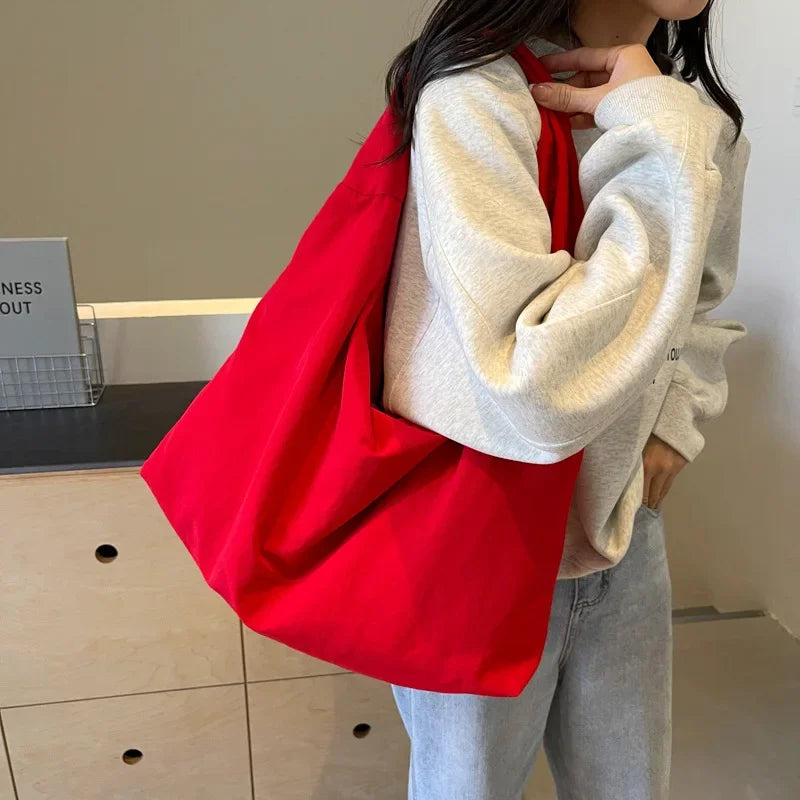 Lightweight Versatile Women Shoulder Bag - Slouchy Nylon