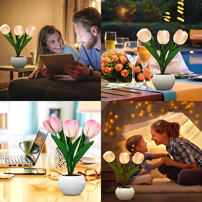 LED Night Light Tulip Table Lamp Romantic Ambient Flower Light Fall 2025 Home Decor Gift