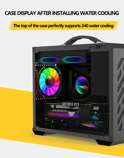 Mini ITX Case Glass Side 240mm Watercooling Portable