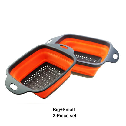 Silicone Folding Drain Basket 2-In-1 Collapsible Colander For Fruits And Vegetables Space-Saving Kitchen Tool Fall 2026