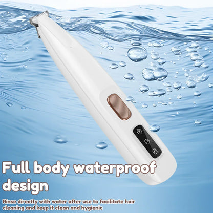 Waterproof Dog Paw Trimmer with LED Light – 18mm Wide Blade LED Display Pet Grooming Clipper 2026