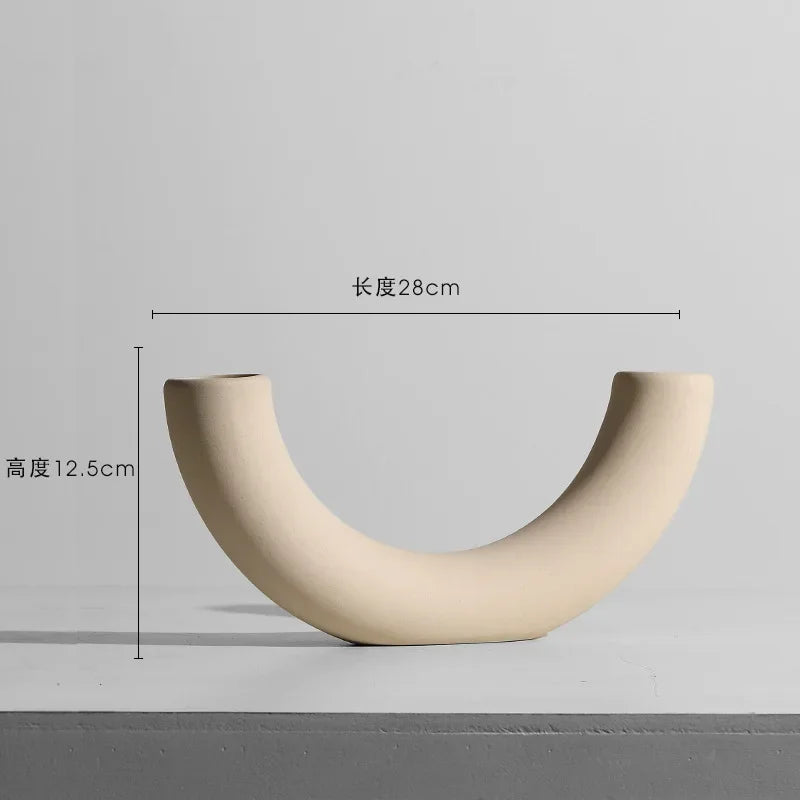 Ceramic Vase Embryo Sculptural Tabletop Vase Nordic Minimalist Home Decor Fall 2025 Ideal For Dry Flower Display