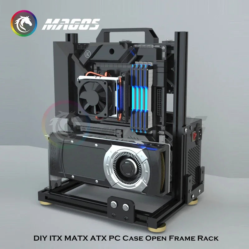 Open Frame PC Case Modular ATX MATX ITX Aluminum Rack