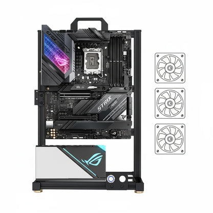 Open Frame Aluminum PC Case Rack EATX Water Cooling