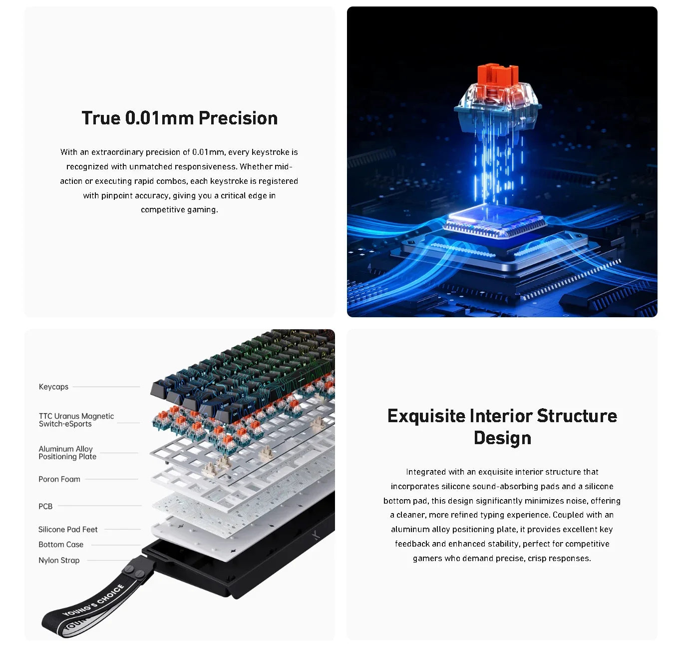 Hall Effect 68 Key Magnetic Gaming Keyboard Topographic RGB
