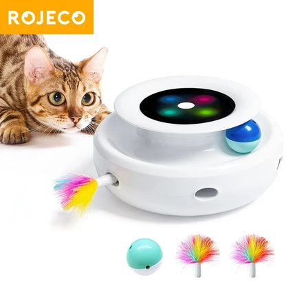 Interactive Cat Toy Automatic Feather And Ball 2 In 1 Electronic Play Station Fall 2025 Hands Free Exercise