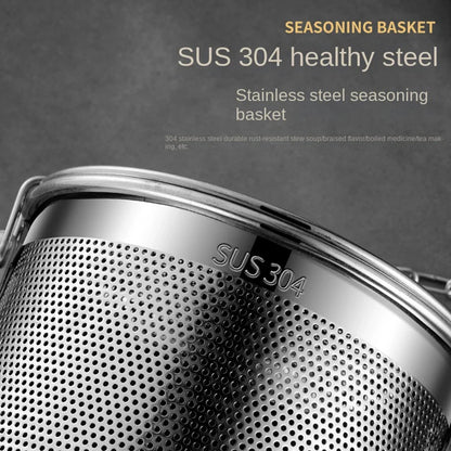Seasoning Basket Fine Mesh Brine Strainer With Chain Hook Rust-Proof Kitchen Essential Fall 2026 Trend