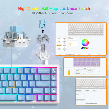 Mechanical Keyboard 68-Key Hall Effect RGB Wired Compact