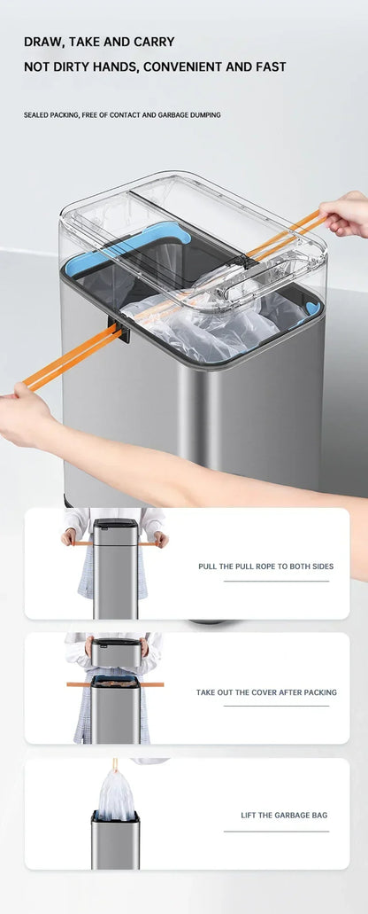 Trash Can 20L Stainless Steel Sensor Kitchen Bin Hands Free