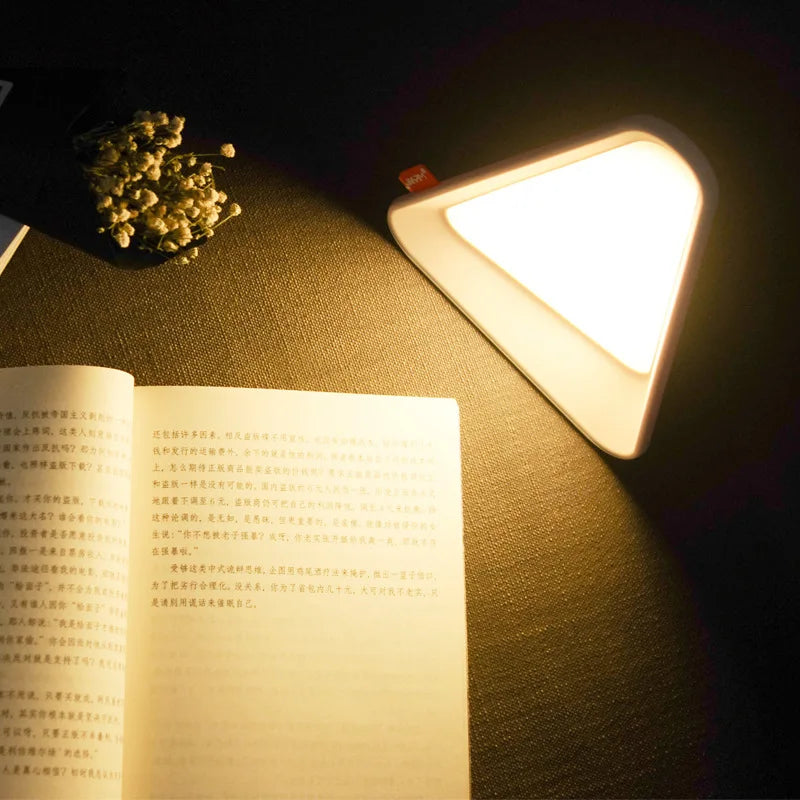 Night Light USB Rechargeable Gravity Sensor Triangle Table Lamp Fall 2025, Adjustable Brightness Cozy Night Feeding