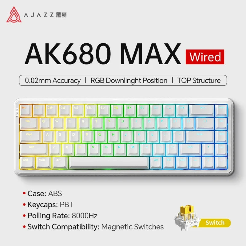 Mechanical Keyboard Sixty Mini Wireless ARGB Magnetic Hall