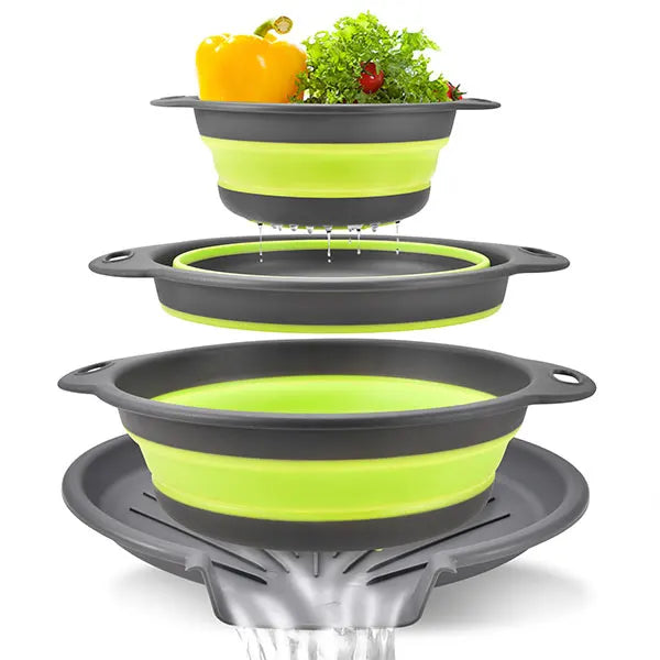 Foldable Colander Set Self-Draining Over Sink Kitchen Strainer Spring 2026 Easy Storage