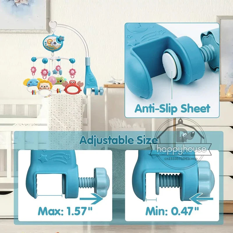 Musical Baby Mobile Projection Remote Newborn Sensory Toys