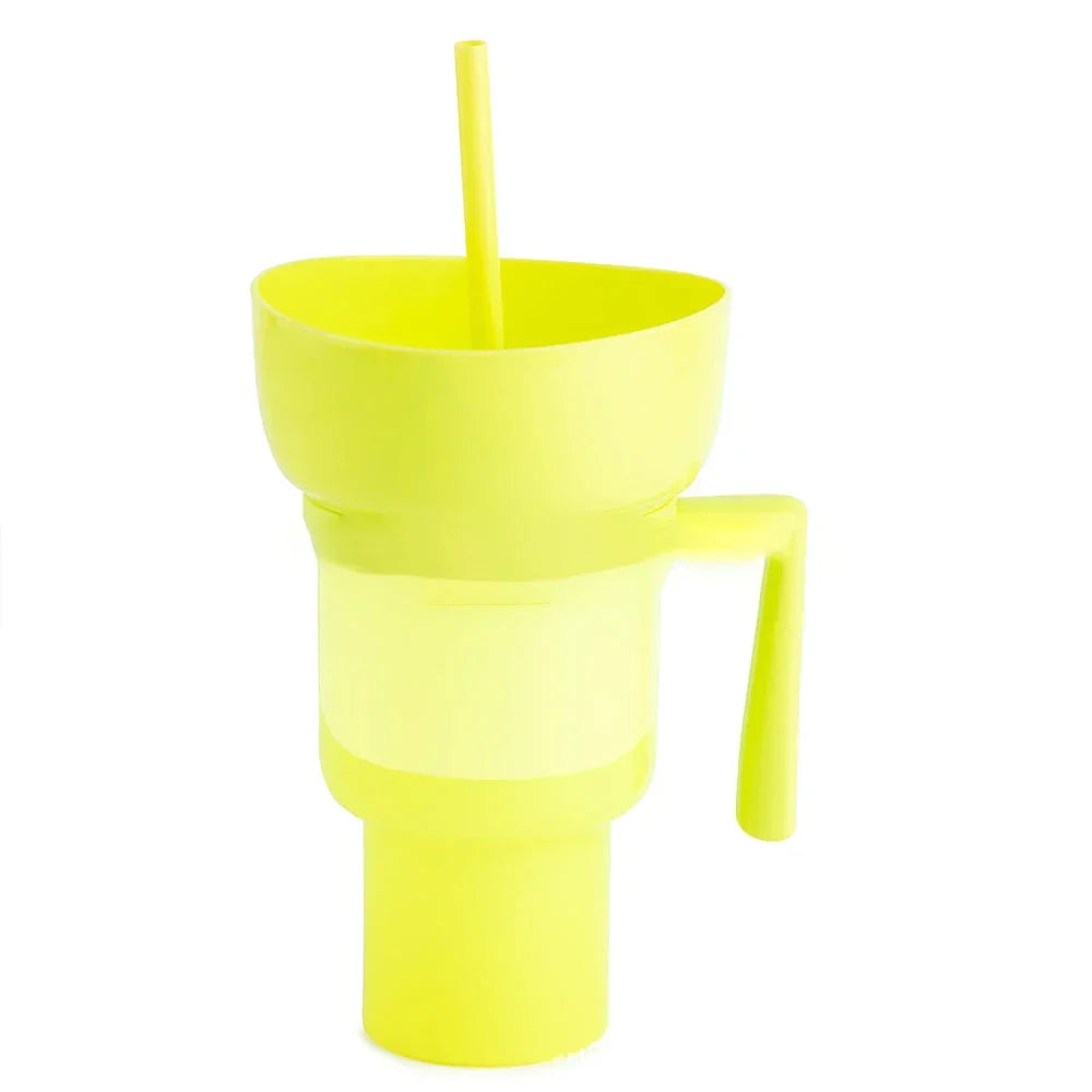 Snack Cup 2 In 1 Snack Bowl Tumbler Splash Proof Leakproof Popcorn Stadium Cup Movie Night Fall 2025