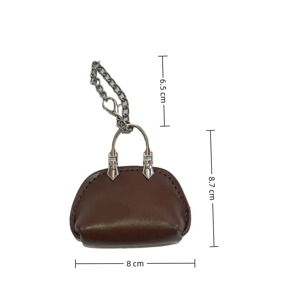 1+1 Free Birkin Inspired Mini Hand Bag - Small Shell Coin Bag Charm Keychain