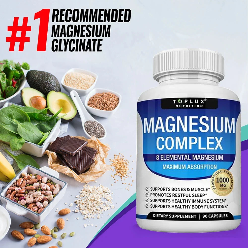Magnesium Complex 1000mg Supplement - Fall 2026 Wellness Trend - Sleep Support And Muscle Relaxation