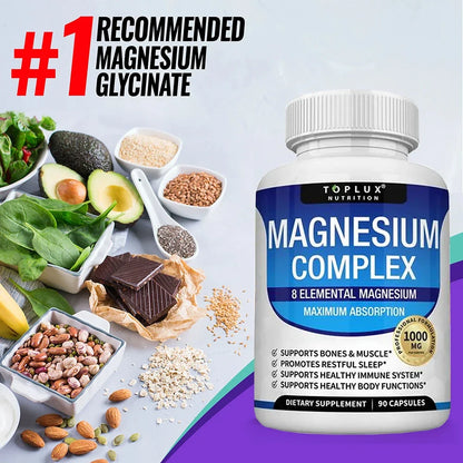 Magnesium Complex 1000mg Supplement - Fall 2026 Wellness Trend - Sleep Support And Muscle Relaxation