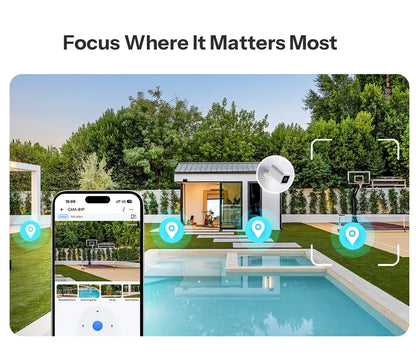 Outdoor Security Camera 2K HD AI Human Detection IP65 Weatherproof 180 Degree Pan Fall 2026 Works With Alexa Google Home