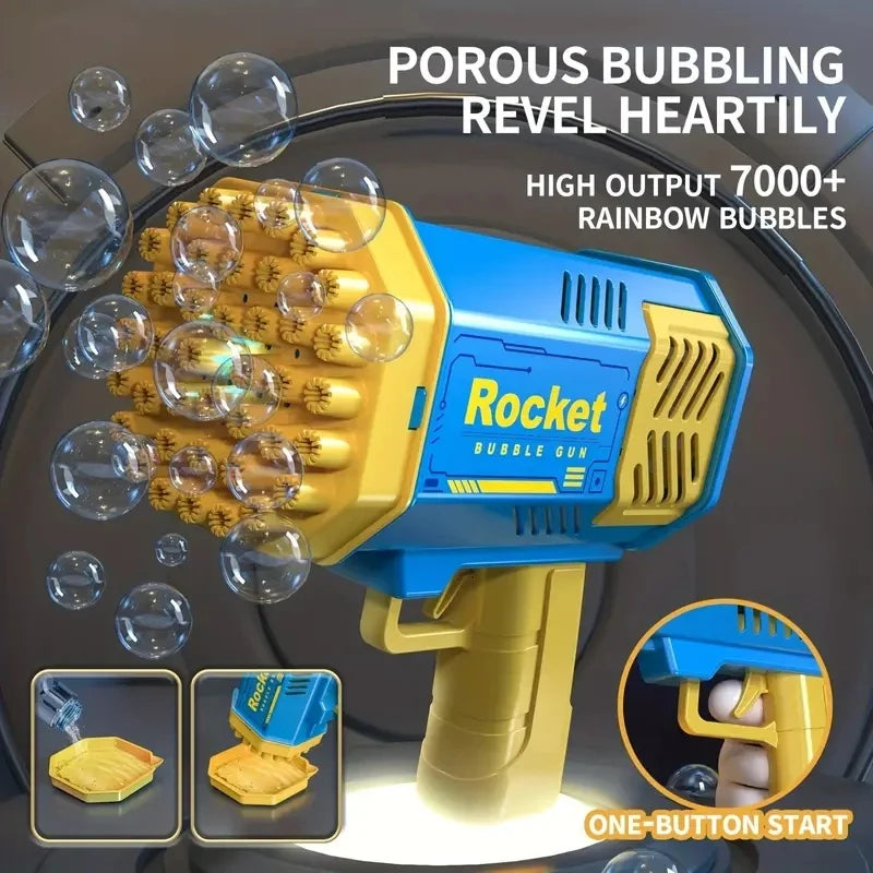 Electric 40-Hole Bubble Blaster Toy - Handheld Outdoor Fun for Kids, No Batteries or Bubble Solution Needed