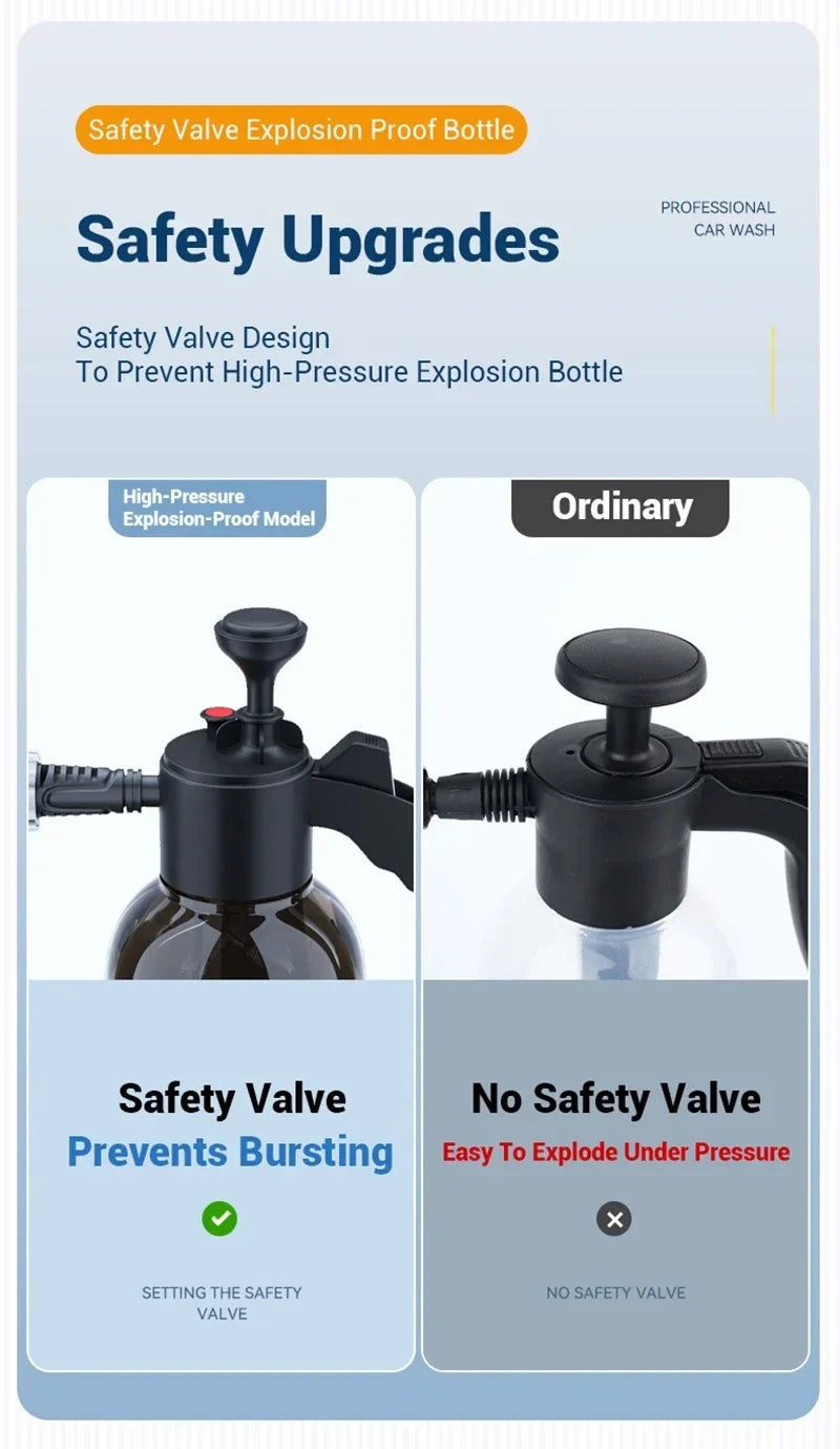 Car Wash Foam Sprayer Bottle Manual Air Pressure Gun