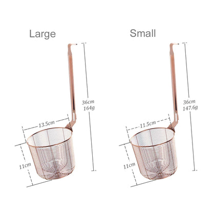 Stainless Steel Frying Basket Mesh Colander – Multi-Use Kitchen Strainer for Noodles and Dumplings, Viral 2026 Trend