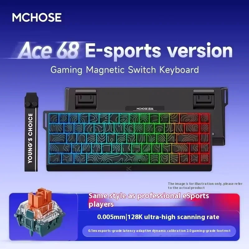 Hall Effect 68 Key Magnetic Gaming Keyboard Topographic RGB