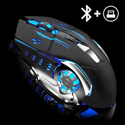 Wireless Rechargeable Gaming Mouse Bluetooth Silent Backlit