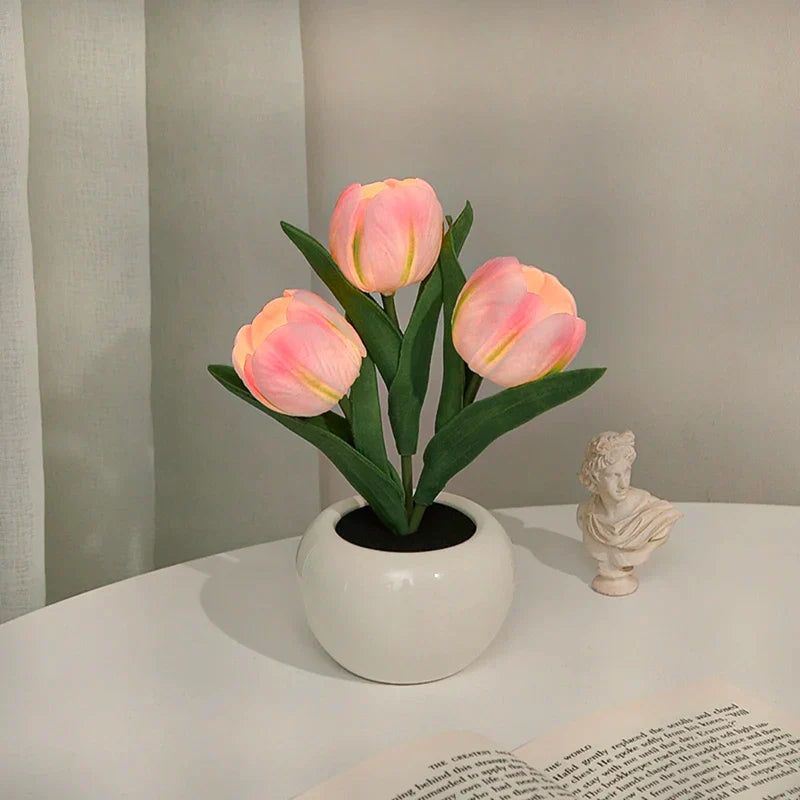 LED Night Light Tulip Table Lamp Romantic Ambient Flower Light Fall 2025 Home Decor Gift