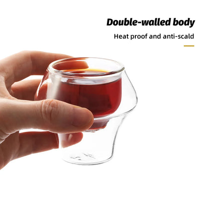 Double Wall Glass Espresso Cup Anti Scald Reusable Tea Mug Shot Glass, TikTok Viral Fall 2025 Artful Serving
