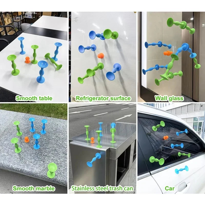 7PCS Silicon Darts Game Set - Sticky Suction Baseball for Outdoor Fun, Adult Decompression