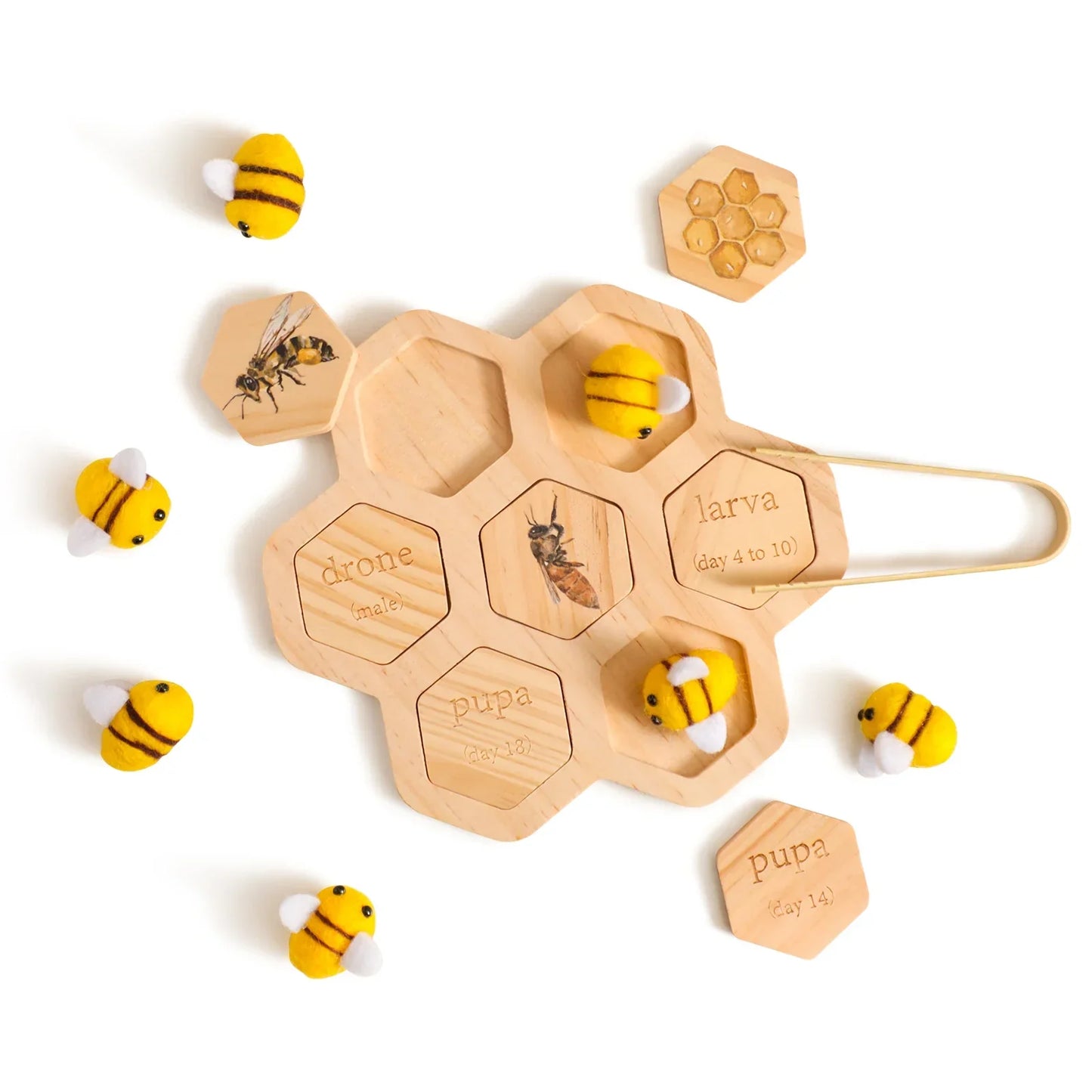 Montessori Fine Motor Toy 0-12 Months Wooden Bee Honeycomb Sensory Game Fall 2025 Development Gift