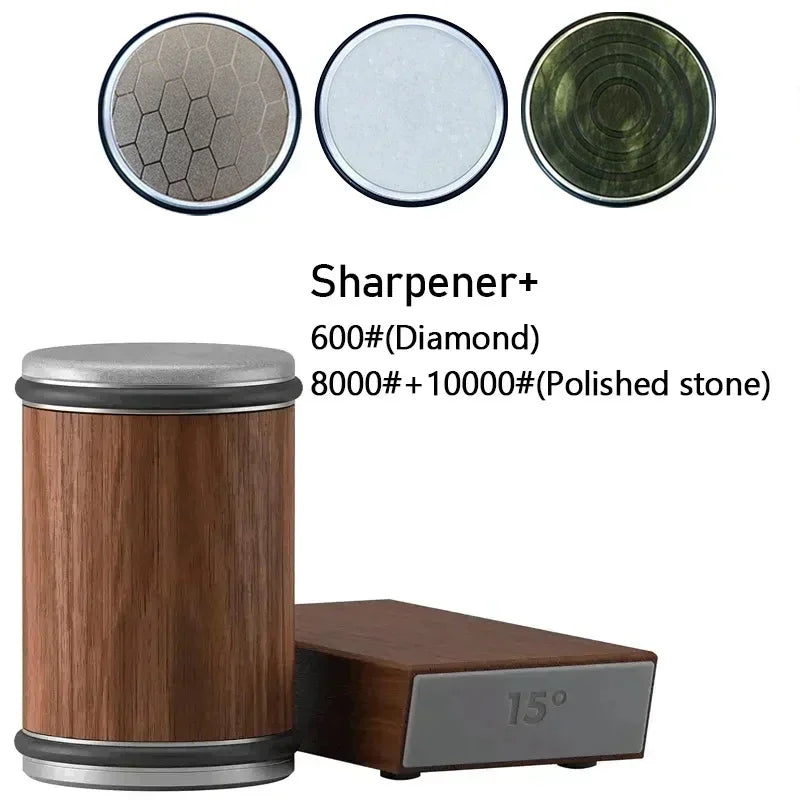 Rolling Diamond Knife Sharpener Kit with Magnetic Holder – 15° & 20° Angle Roller Kitchen Tool 2026