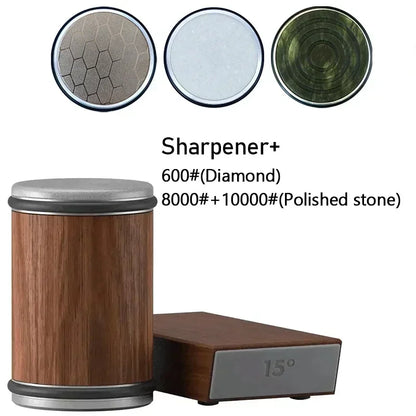 Rolling Diamond Knife Sharpener Kit with Magnetic Holder – 15° & 20° Angle Roller Kitchen Tool 2026