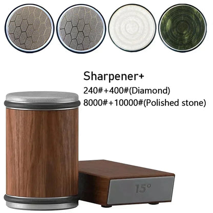 Rolling Diamond Knife Sharpener Kit with Magnetic Holder – 15° & 20° Angle Roller Kitchen Tool 2026