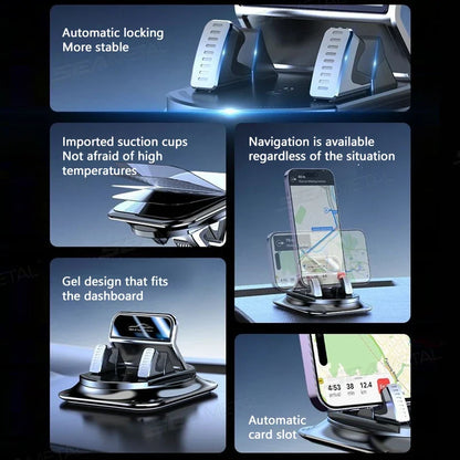 Car Phone Mount 360 Degree Rotation Dashboard Holder Anti Slip Silicone Head Up Navigation Universal Fit Fall 2026 Trend