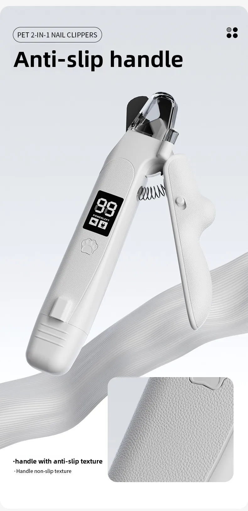 2-in-1 Pet Nail Clipper & Grinder with LED Blood Line Light – USB-C Rechargeable Dog Cat Trimmer 2026