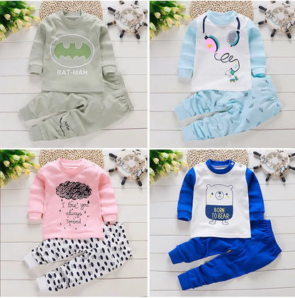 Detail shot of the P26 kids cotton cartoon long sleeve pyjama set