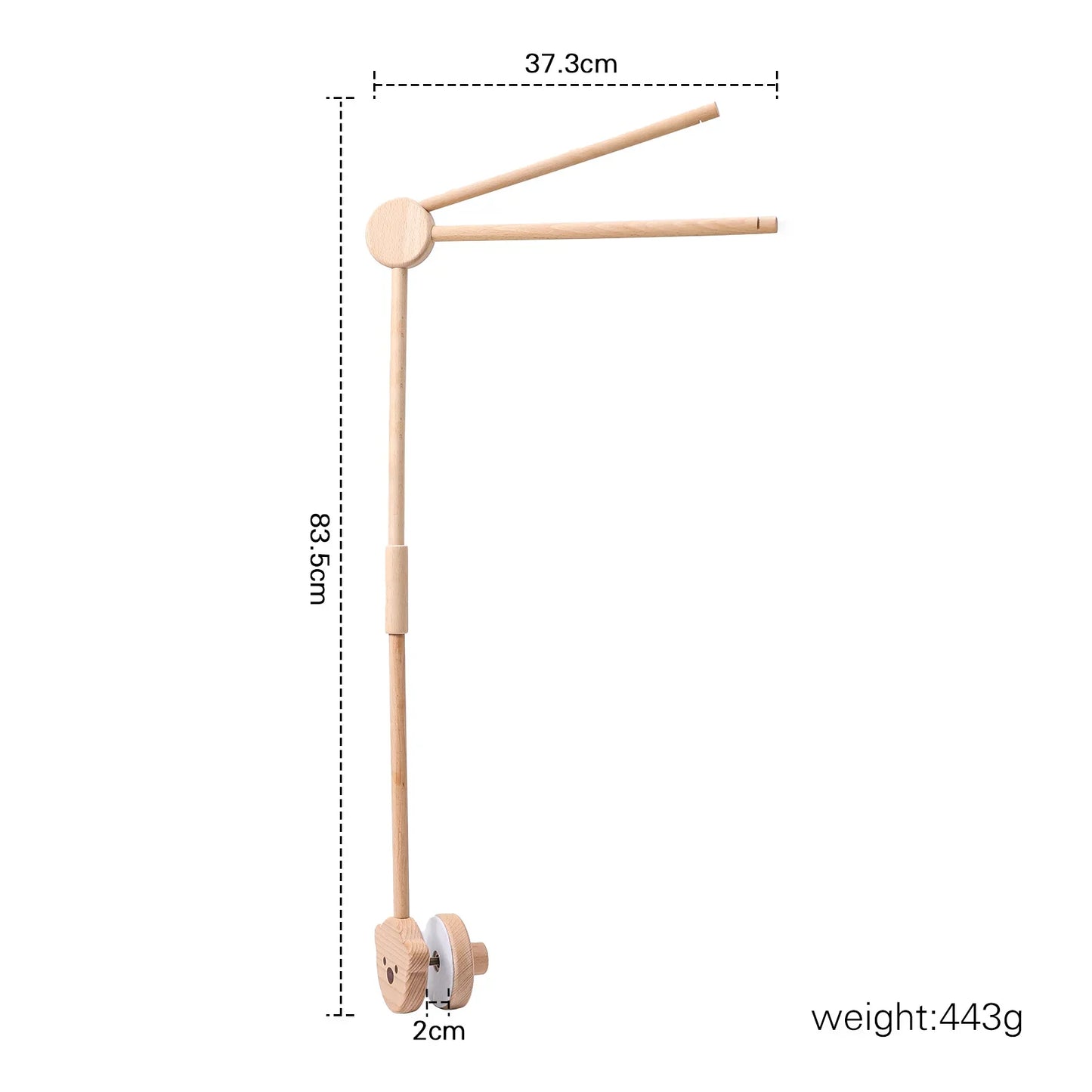 Wooden Crib Mobile Bracket Newborn Sensory Toys Soothing