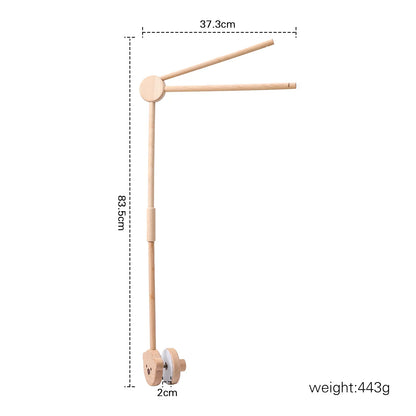 Wooden Crib Mobile Bracket Newborn Sensory Toys Soothing