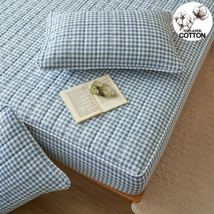 Mattress Protector Quilted Plaid Cover Breathable Antibacterial Bedding Fall 2025 Fresh Sleep